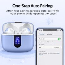 TAGRY Écouteurs Bluetooth Sans Fil 60H IPX5 avec Charge Sans Fil