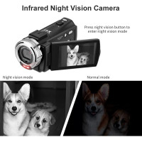 Caméra Caméscope ORDRO HDV-V12 1080P Vision Nocturne HD avec Carte 16Go et 2 Batteries