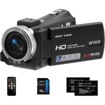 ORDRO HDV-V12 HD 1080P Camcorder with Night Vision & 16GB Memory Card