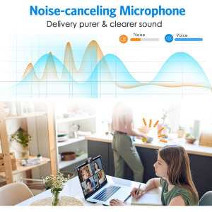 EMEET 1080P USB Webcam with Microphone, Privacy Cover, Noise-Canceling, Auto Light Correction, 70° View