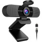 EMEET Webcam 1080P avec Microphone, 2 micros, 90° FOV, USB Type-A & C, Plug&Play, 2025 Version