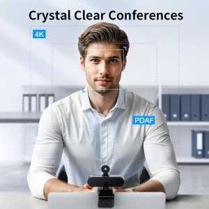 EMEET NOVA 4K Webcam for PC - Ultra HD, PDAF Autofocus, Dual Mics, 73° FOV, Auto Light, Privacy Cover