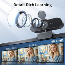 Webcam EMEET NOVA 4K HD, Autofocus, Micro Dual, USB-A