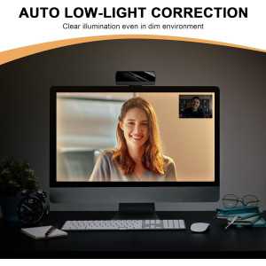 Full HD 1080P Webcam for PC/Mac/Laptop with HD Light Correction, Compatible with Skype, Zoom, FaceTime & More
