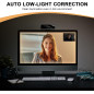 Webcam Full HD 1080P pour PC/Mac, Correction Lumière, Compatible Skype, Zoom, FaceTime, Hangouts Webcam Full HD 1080P pour PC/Mac, Correction Lumière, Compatible Skype, Zoom, FaceTime, Hangouts