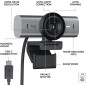 Logitech MX Brio Ultra HD 4K Webcam, 1080p 60 FPS, Collaboration, Streaming, GameChat - Graphite Logitech MX Brio Ultra HD 4K Webcam, 1080p 60 FPS, Collaboration, Streaming, GameChat - Graphite