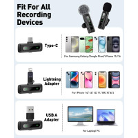 Microphone Lavalier USB-C Sans Fil pour Android & PC