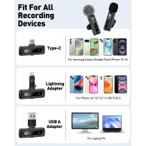 Microphone Lavalier USB-C Sans Fil pour Android & PC