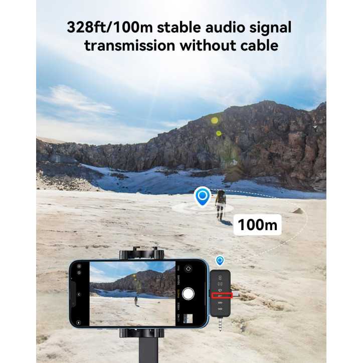 PQRQP 3-in-1 Wireless Microphone for iPhone/Android/Camera, 328ft Range, 18H Battery, Mini Mic for Vlogs & Interviews PQRQP 3-in-1 Wireless Microphone for iPhone/Android/Camera, 328ft Range, 18H Battery, Mini Mic for Vlogs & Interviews