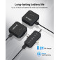 Microphone Sans Fil 3-en-1 PQRQP pour iPhone/Android/Appareil Photo, 328ft Portée, 18H Autonomie