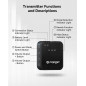 Microphone Sans Fil 3-en-1 PQRQP pour iPhone/Android/Appareil Photo, 328ft Portée, 18H Autonomie