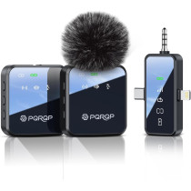 PQRQP 3-in-1 Wireless Microphone for iPhone, Android & Camera – 18H Battery