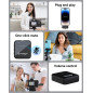 Microphone Sans Fil 3-en-1 PQRQP pour iPhone/Android/Appareil Photo, 328ft Portée, 18H Autonomie