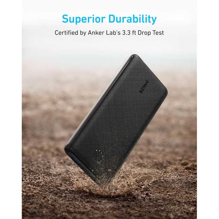 Anker PowerCore 10K 10,000mAh Compact Power Bank with PowerIQ, USB-C Input/Output, High-Speed 5V/3A Charging - Black Anker PowerCore 10K 10,000mAh Compact Power Bank with PowerIQ, USB-C Input/Output, High-Speed 5V/3A Charging - Black
