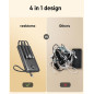 VEEKTOMX 10000mAh Portable Charger with Built-in Cables, Fast Charge USB-C Power Bank for iPhone & Android
