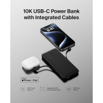 Belkin 10,000mAh Portable Charger with USB-C & Lightning Cables, 23W
