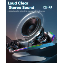 Enceintes LENRUE G11 USB C pour PC, Son Clair & Touches