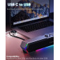LENRUE G11 Haut-Parleurs PC avec Touch Lights, Son Clair, USB C/USB pour Ordinateur Bureau & Portable