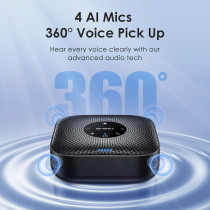 EMEET M0 Plus Conference Speakerphone, 4 AI Mics 360° Pickup, Noise Reduction, USB-C & Bluetooth, for 8-16 People