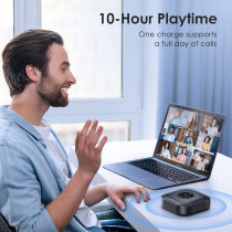 EMEET M0 Plus Speakerphone: 360° AI Mics, Noise Reduction & Bluetooth