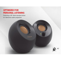 Creative Pebble 2.0 USB Desktop Speakers with Far-Field Drivers - Black