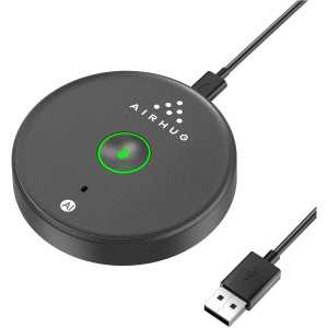 AIRHUG USB Microphone with Mute, LED, AI Noise Reduction – Ideal for Calls & Recording