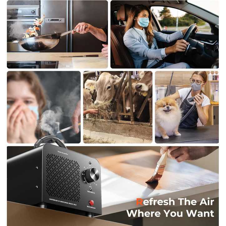 Ozone Generator 48,000mg Commercial Air Purifier & Odor Remover Portable for Home, Car, Industrial - Black Ozone Generator 48,000mg Commercial Air Purifier & Odor Remover Portable for Home, Car, Industrial - Black
