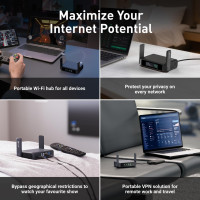 GL.iNet GL-BE3600 Slate 7 Portable Dual-Band Wi-Fi 7 Travel Router with 2.5G & VPN for Business & Mobile Use