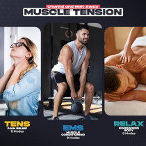 TENS Unit Muscle Stimulator EMS Massager for Shoulder, Neck, Sciatica & Back Pain Relief – Red