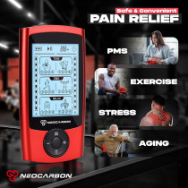 Stimulateur musculaire TENS EMS rouge pour douleur rapide