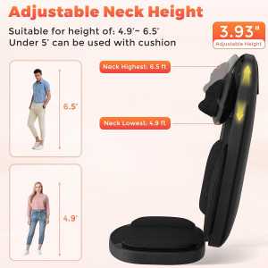 Shiatsu Chauffant 4D pour Cou et Dos, Massage Profond Antidouleur, Idéal Bureau et Maison, Cadeau Noël