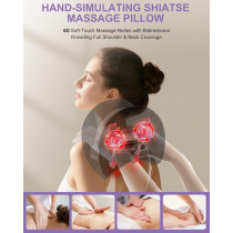 Shiatsu Neck Massager with Heat & Timer – Deep Tissue, Cordless Pain Relief