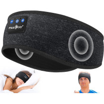 MUSICOZY Casque Bluetooth 5.4 Bandeau, Écouteurs Sans Fil avec Masque Nuit & Haut-Parleurs Stéréo HD