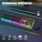 RedThunder K10 Wireless Gaming Keyboard & Mouse Combo, LED Backlit, Mechanical Feel, 7D 3200DPI, Rechargeable RedThunder K10 Wireless Gaming Keyboard & Mouse Combo, LED Backlit, Mechanical Feel, 7D 3200DPI, Rechargeable