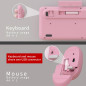 UBOTIE Colorful Retro Wireless Keyboard & Optical Mouse Combo, Full-Sized, 2.4GHz Dropout-Free (Pink)