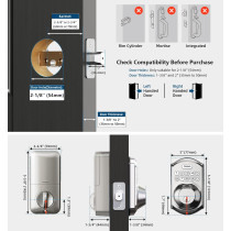Serrure Biométrique TEEHO TE002 - Entrée Sans Clé Satin Nickel