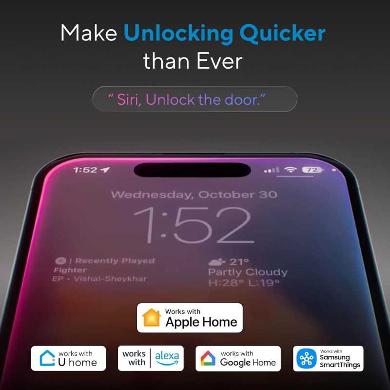 ULTRALOQ Bolt Smart Lock: WiFi, Fingerprint, Siri, Alexa, Keyless Entry