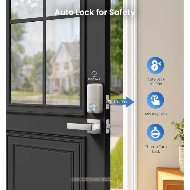 Veise Fingerprint Door Lock – Keyless, Auto Lock, Biometric Deadbolt