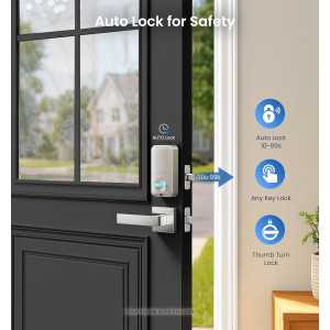Veise Fingerprint Door Lock – Keyless, Auto Lock, Biometric Deadbolt