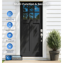 Veise Fingerprint Door Lock, Keyless Entry, Auto Lock, Biometric Keypad Deadbolt, Satin Nickel