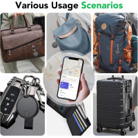 Air Tracker Tags 4-Pack : Localisateur Bluetooth Intelligent compatible Apple Find My, pour clés, bagages, sacs