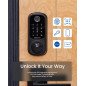 DESLOC B200 Smart Door Lock - Keyless, Fingerprint, App Control, Touchscreen Keypad, BHMA Grade 3, 12-Month Battery