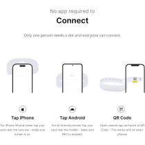 dot. Band Digital Business Card Wristband - Tap to Share Info, Compatible with iPhone & Android (Black)