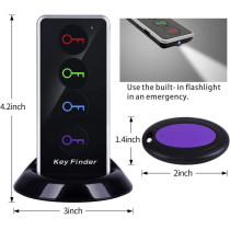 Reyke Key Finder : Localisateur RF 131ft, 4 Récepteurs, 80dB+