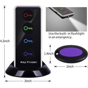 Reyke Key Finder : Localisateur RF 131ft, 4 Récepteurs, 80dB+
