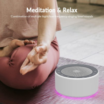 Kipcush Tibetan Meditation Bowl Sound Machine - 7 Singing Bowls for Yoga, Meditation, Chakra Healing & Stress Relief