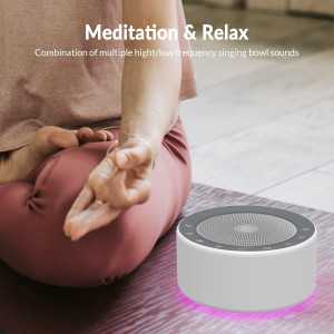 Kipcush Tibetan Meditation Bowl Sound Machine - 7 Singing Bowls for Yoga, Meditation, Chakra Healing & Stress Relief