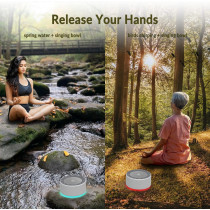 Kipcush Tibetan Meditation Bowl Sound Machine - 7 Singing Bowls & Timer