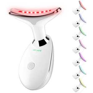 Lampe de thérapie LED 7 couleurs pour visage et cou, appareil de soin à domicile (blanc)