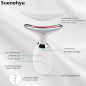 7-Color LED Red & Blue Light Therapy Wand for Face & Neck Skin Care - White